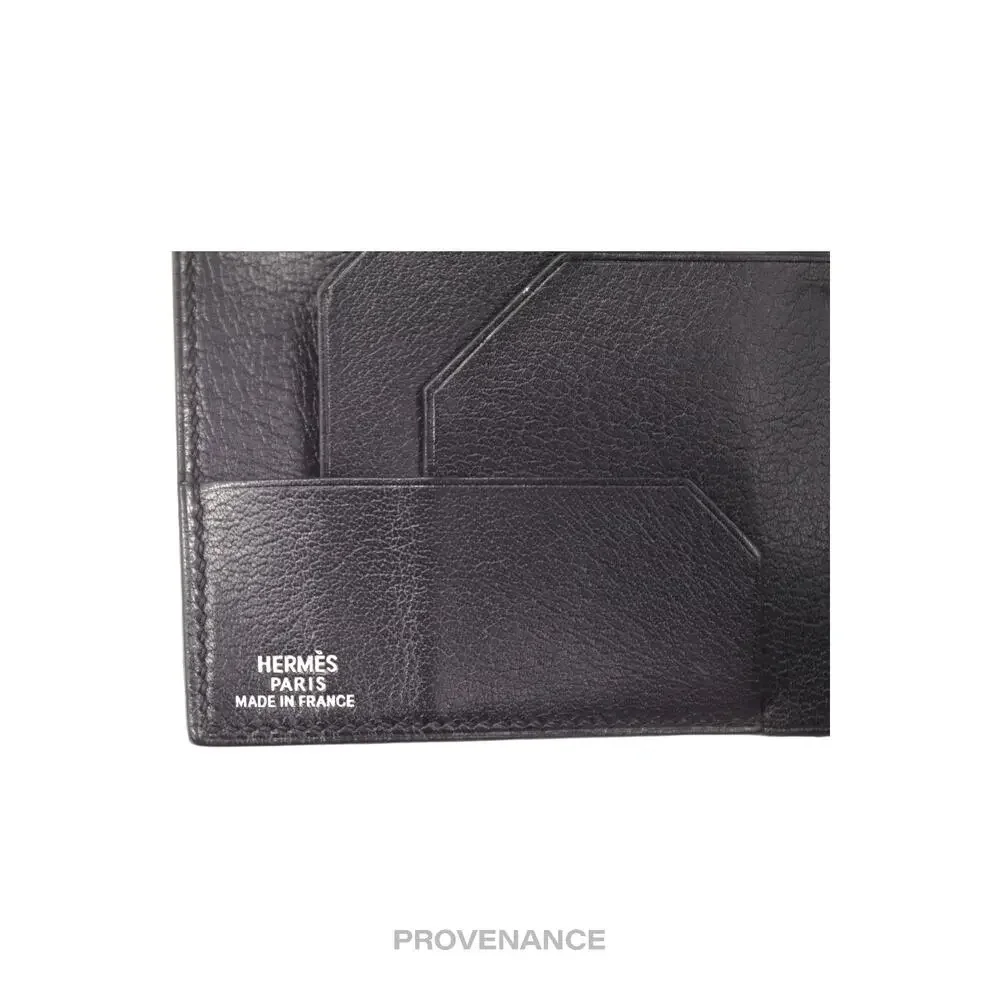 🔴 Hermès Radial Bifold Wallet - Black Box Calfskin Leather